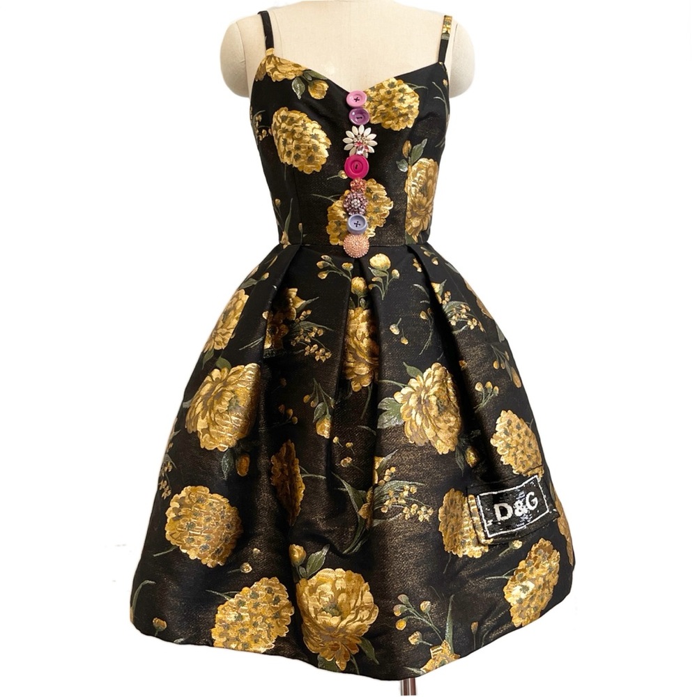 Sold—Dolce&Gabbana Embellished Brocade Mini Dress